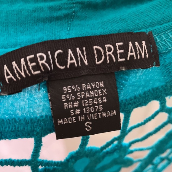 Aqua/teal/turquoise sleeveless cotton cardigan - Picture 6 of 6